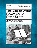 The Boston Water Power Co. vs. David Sears