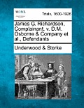 James G. Richardson, Complainant, v. D.M. Osborne & Company et al., Defendants