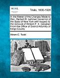 In the Matter of the Charges Made to Hon. Herbert H. Lehman Governor of the State of New York with Respect to the Removal of William F. X. Geoghan fro