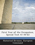 First Year of the Occupation, Special Text 41-10-63