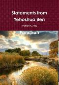 Statements from Yehoshua Ben Pandirah