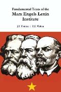 Fundamental Texts of the Marx Engels Lenin Institute