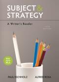 Subject & Strategy A Writers Reader