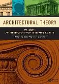 Architectural Theory, Volume 1: An Anthology from Vitruvius to 1870