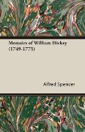 Memoirs of William Hickey (1749-1775)