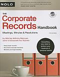 Corporate Records Handbook Meetings Minutes & Resolutions with CDROM