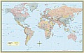 World Map Poster Laminated 50x32 Rolled