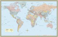 World Wall Map Laminated 50 x 32