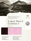 HCSB Large Print Compact Bible Chocolate Pink Duotone