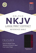 Bible NKJV Black & Burgundy Compact Reference