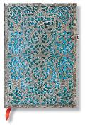 Paperblanks Maya Blue Silver Filigree Collection Hardcover MIDI Lined Clasp Closure 240 Pg 120 GSM