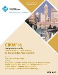 Cikm 16 ACM Conference on Information and Knowledge Management Vol 3