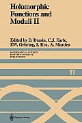 Holomorphic Functions and Moduli II: Proceedings of a Workshop Held March 13-19, 1986