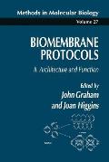 Biomembrane Protocols: II. Architecture and Function