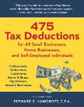 475 Tax Deductions for All Small Businesses Home Businesses & Self Employed Individuals