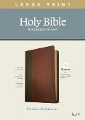 KJV Large Print Thinline Reference Bible, Filament Enabled Edition (Red Letter, Leatherlike, Brown/Mahogany)