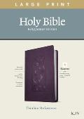 KJV Large Print Thinline Reference Bible, Filament Enabled Edition (Red Letter, Leatherlike, Floral/Purple)
