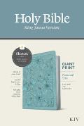 KJV Personal Size Giant Print Bible, Filament-Enabled Edition (Leatherlike, Floral Leaf Teal, Red Letter)