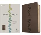 The Daily Walk Bible NLT (Leatherlike, Stepping Stones Dark Taupe, Filament Enabled)