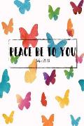 Peace Be to You: Bible Verse Quote Cover Composition Notebook Portable