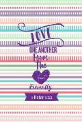 Love One Another from the Heart Fervently: Bible Verse Quote Cover Composition Notebook Portable