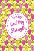 God My Strength: Names of God Bible Quote Cover Composition Notebook Portable
