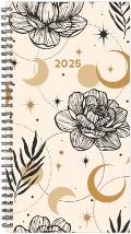 Floral Moon 2025 3.5" x 6.5" Softcover Weekly Spiral