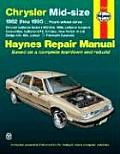 Chrysler Midsize Models Repair Manual 1982 1995 LeBaron New Yorker Dodge 400 600 Lancer Plymouth Caravelle