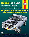 Dodge Ramcharger & Trailduster Full-Size Pick-Ups 1974 Thru 1993 Haynes Repair Manual: 1974 Thru 1993