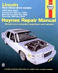 Lincoln RWD Repair Manual 1970 2001 Continental Mark Series Town Car Rear Wheel Drive Models