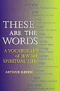 These Are the Words A Vocabulary of Jewish Spiritual Life