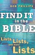 Find It in the Bible Lists Lists & More Lists