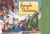 Animals at Christmas Postcard Book