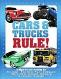 Cars & Trucks Rule A High Octane Activity Kit With Rip Roaring Stickers & Poster & Doorknob Sign Customizable Drivers License & Drawing P