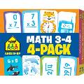 School Zone Math 3-4 Flash Cards 4-Pack