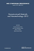 Nanostructured Materials and Nanotechnology-2012: Volume 1479