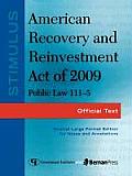 Stimulus: American Recovery and Reinvestment Act of 2009: PL 111-5: Official Text