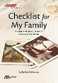 ABA AARP Checklist for My Family A Guide to My History Financial Plans & Final Wishes