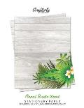 Floral Rustic Wood Stationery Paper: Cute Letter Writing Paper for Home, Office, 25 Sheets (Border Paper Design)