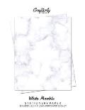 White Marble Stationery Paper: Cute Letter Writing Paper for Home, Office, Letterhead Design, 25 Sheets