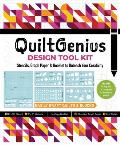 Quiltgenius Design Tool Kit: Stencils, Graph Paper & Booklet to Unleash Your Creativity; Easily Draft Quilts & Blocks; (1) 8 X 10 Stencil, (4) 4