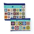 Carol Doak's Fabulous Stars & States Eco Pouch Set: Two Reusable Zipper Pouches from Recycled Materials for Crafts, Makeup, Travel & More