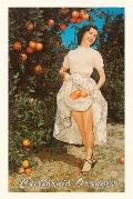 The Vintage Journal Woman with Oranges in Skirt, California