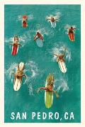 Vintage Journal San Pedro, Aerial View of Surfers