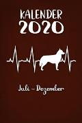 Kalender 2020: Brauner Tageskalender Sibirischer Husky Herzschlag Hunde 2. Halbjahr Juli Dezember ca DIN A5 wei? ?ber 190 Seiten