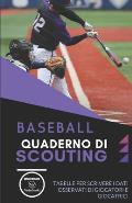 Baseball. Quaderno Di Scouting: Tabelle per scrivere i dati osservati di giocatori e giocatrici