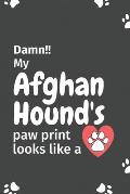 Damn!! my Afghan Hound's paw print looks like a: For Afghan Hound Dog fans