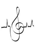 chiave Battiti cardiaci della musicale: libro di musica, note, quaderno, blocco note, 120 pagine