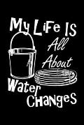 My Life Is All About Water Changes: Are you a fish keeper thats always doing water changes and taking care of your pet tropical fish? This funny desig