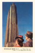 Vintage Journal Tourists Gazing at RCA Building, New York City